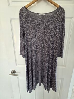 Wilde Marled Blue Ribbed Swing Tunic